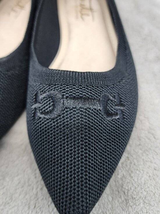 Nanette Lepore Shoes Womens 7.5 Black Pointed Toe Ballet Flats *Read* - Picture 4 of 11